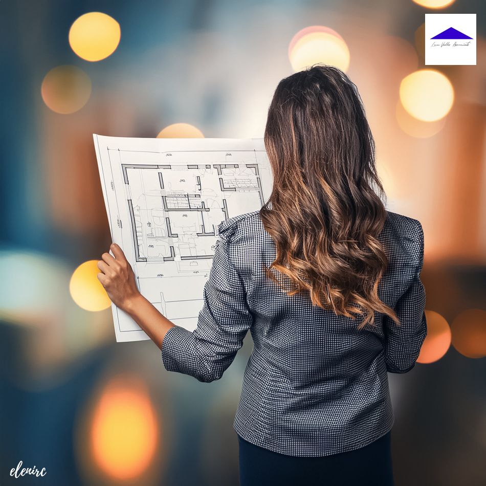 licencias y permisos municipales. Gestión para darse de alta como autónomo en lexvalles. Imagen de arquitecto con planos de local por elenirc