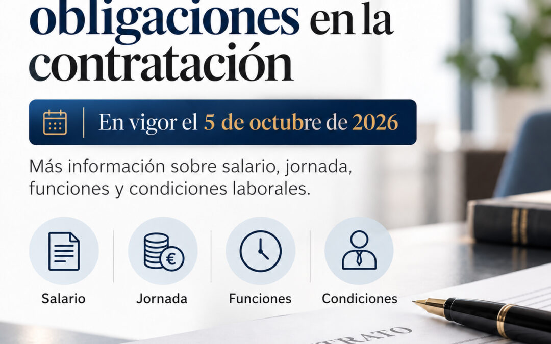 Nuevas obligaciones en contratos trabajo 2026